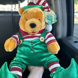 Disney Winnie the Pooh Elf Plush in Green and Red